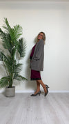 DAFNE - 9370P32 - CARDIGAN LUNGO VISCOSA DOPPIATA CON TRECCIA BORDO E MANICHE, CON TASCHE