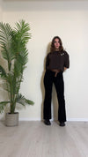VICOLO - 7703TS - MAGLIA LANA/VISCOSA A SCATOLA CON APPLICAZIONI STRASS