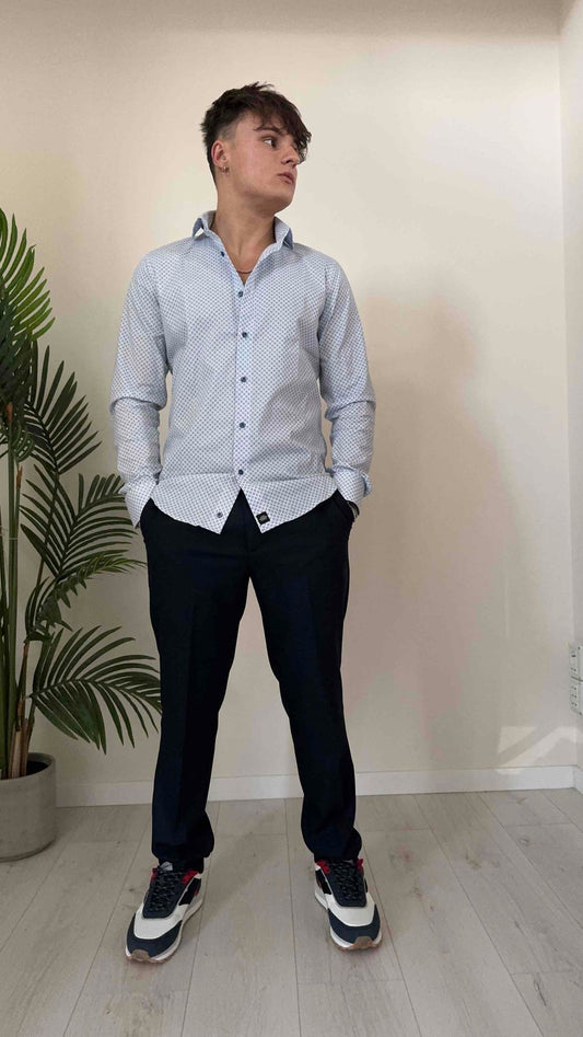KARL HOMME - EU130 - CAMICIA COTONE MICRO FANTASIA