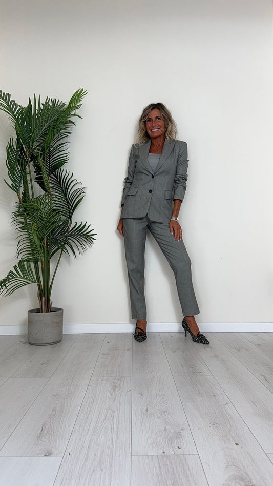 PLEASE - J0K2CX2000 - GIACCA POLIVISCOSA MONOPETTO GESSATA TESSUTO MELANGE, SLIM FIT