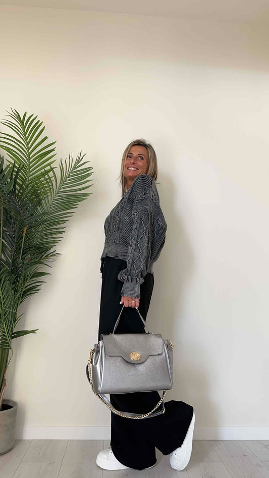 LALTERNATIVASTYLE - 3994536P39 - BORSA PELLE A MANO CON TRACOLLA E APERTURA A SCATTO