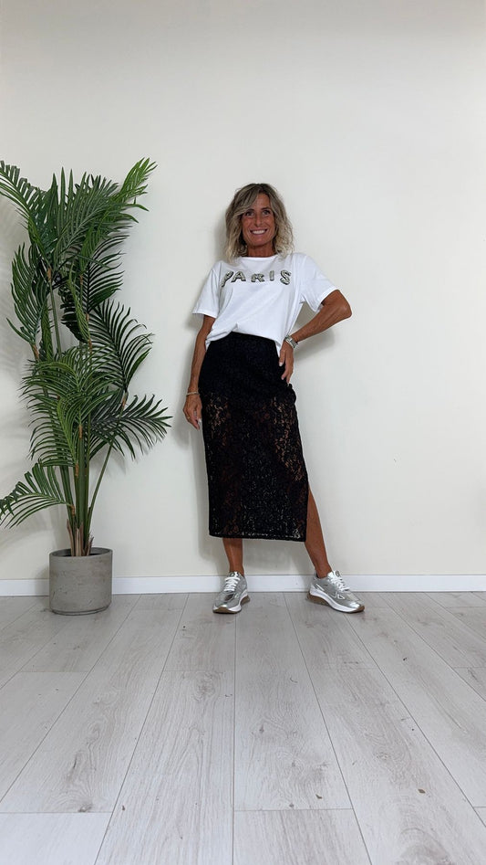 TENSIONE IN - 34734 - T-SHIRT PARIS+ STRASS