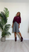 VICOLO - 7703TS - MAGLIA LANA/VISCOSA A SCATOLA CON APPLICAZIONI STRASS