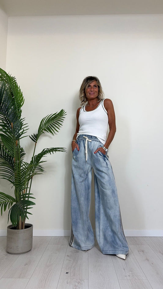 SUSYMIX - 101250 - TOP/CANOTTA COSTINE CON GIROCOLLO CATENA