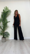 DAFNE - 205.201P45 - COMPLETO GILET+PANTALONE PALAZZO CON CINTURA 55%LINO 45%VISCOSA