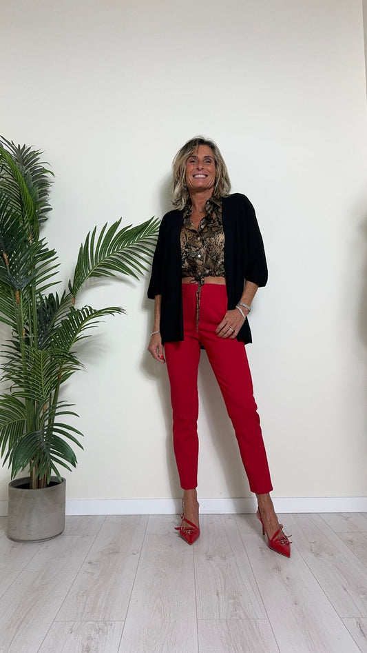 IMPERIAL - PSR8GER - PANTALONE POLIVISCOSA GAMBA DRITTA CON TASCHE A FILETTO ED ELASTICO VITA