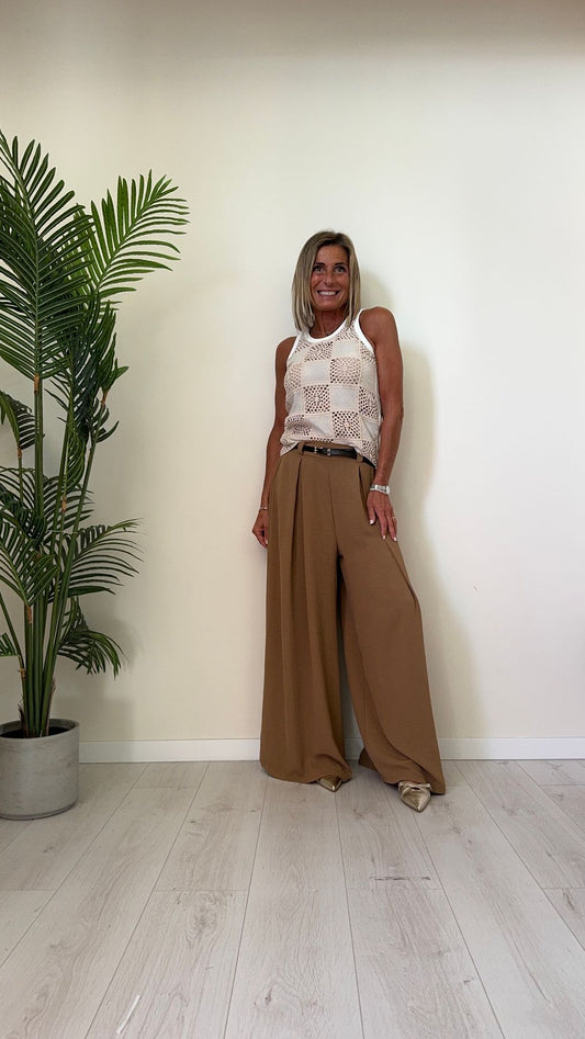 PLEASE - R0P5COJ000 - TOP/CANOTTA COTONE RICAMO PIZZO CROCHET