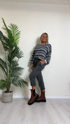 D'ELLE - RKW2416 - MAGLIA RIGHE CON LUREX , LANA/VISCOSA