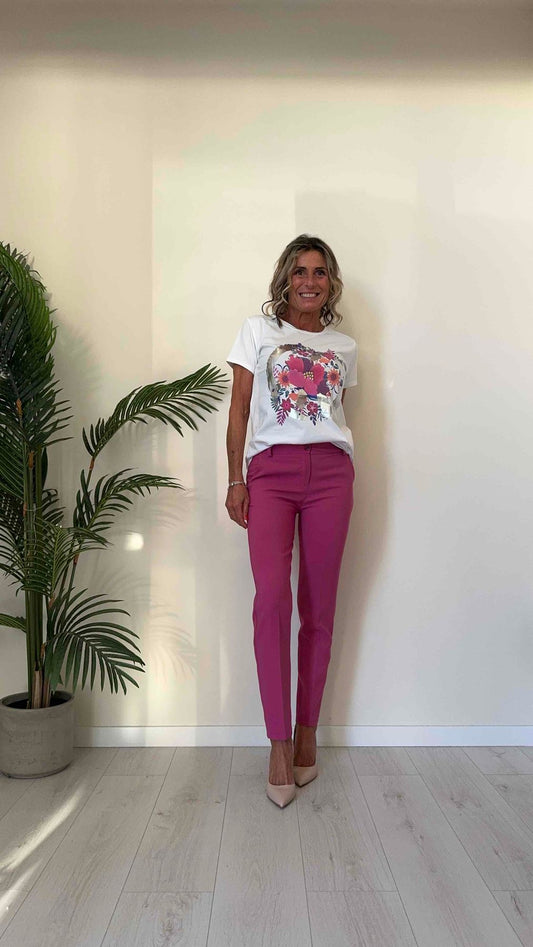 DAFNE - 718142FIP13 - T-SHIRT COTONE, STAMPA FIORE