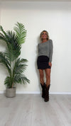 TENSIONE IN - 35297 - GONNA CORTA IN POLIVISCOSA ZIP LATERALE