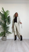 DAFNE - 9142P33 - CARDIGAN LUNGO PUNTO RISO CON FRANGE