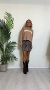 SUSYMIX - M90022 - MAGLIA VISCOSA CON SCRITTA "AMOUR" ORSETTO E STRASS INCASTONATI