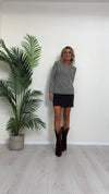 TENSIONE IN - 35297 - GONNA CORTA IN POLIVISCOSA ZIP LATERALE