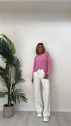 DAFNE - 1380P32 - PANTALONE CARGO PALAZZO ELASTICIZZATO, VITA ALTA