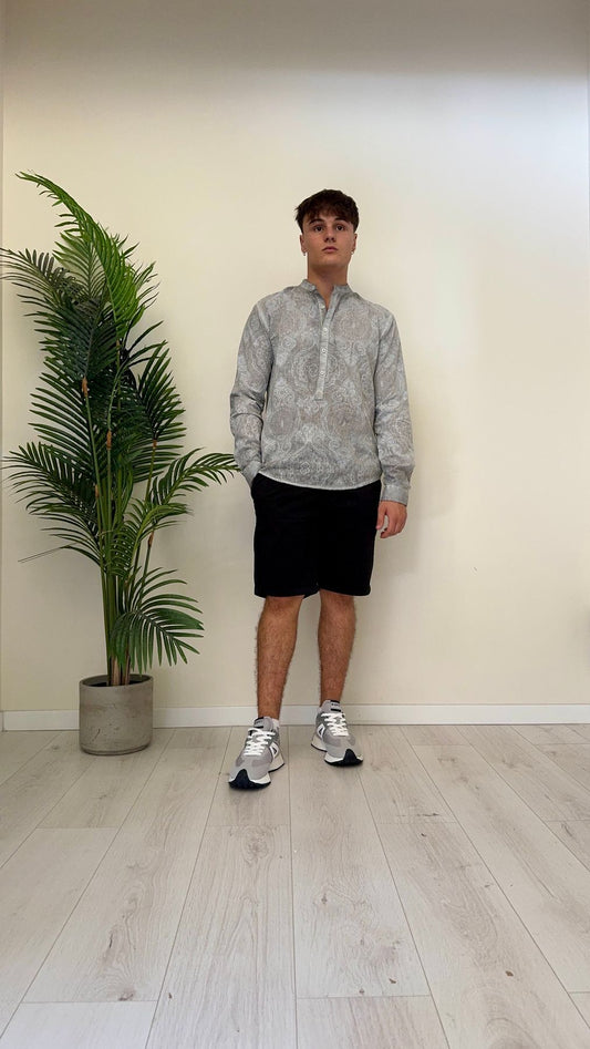 IMPERIAL - C6407E505 - CAMICIA MUSSOLA DI COTONE, FANTASIA, COLLO COREANA