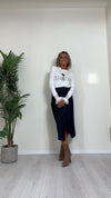 CELLOFUN - 2453T - T-SHIRT STAMPATA A GIROCOLLO CON POLSINI MANICHE IN PIZZO