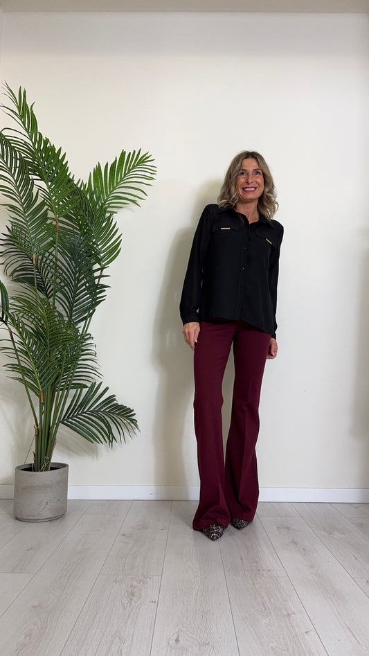 GIORGIA & JHONS - 60086FW24 - CAMICIA CREPE CON DETTAGLIO SU TASCHE, A SCATOLA