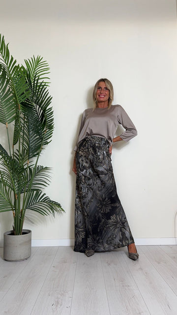 IMPERIAL - CDP0IDG - BLUSA IN RASO MANICA 7/8,BOTTONE DIETRO