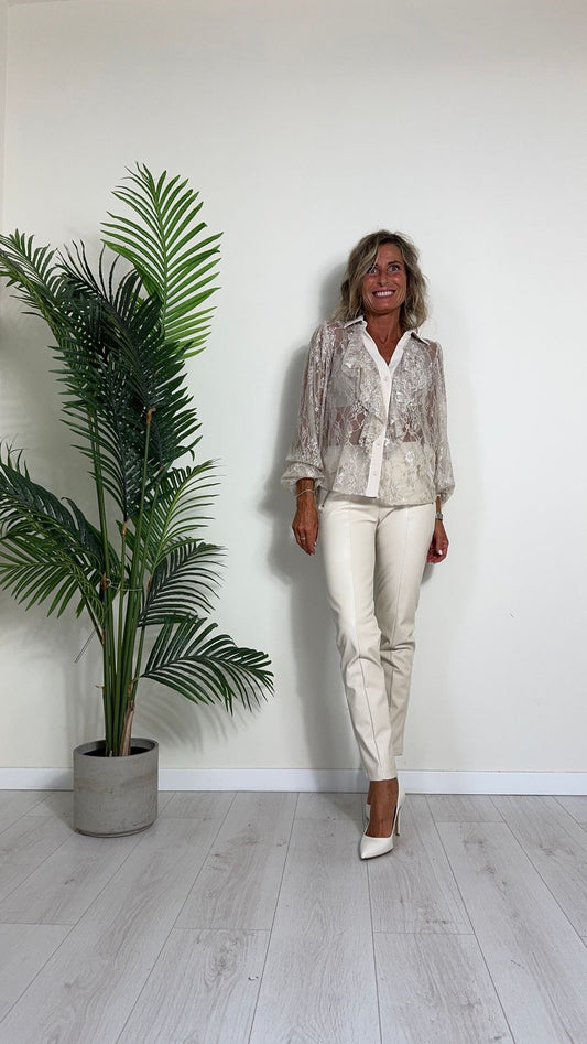 GIORGIA & JHONS - 60080FW24 - CAMICIA PIZZO CON ROUCHES