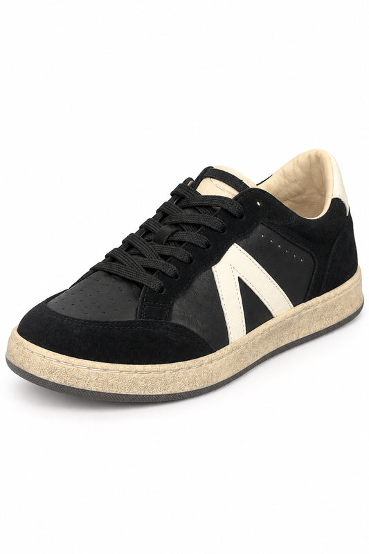 Minuit - Sneaker Nera in Pelle e Suede