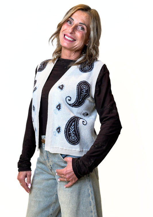 Gilet in Maglia Fantasia Paisley