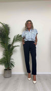 IMPERIAL - P1C0HGC - PANTALONE FLUIDO, VITA ELASTICA CON NERVATURA E RISVOLTINO ORLO