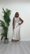 IMPERIAL - RGD9HGT - TOP/CANOTTA RETRO COTONE, CERCHI SU BASE TULLE DAVANTI