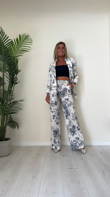 IMPERIAL - P9990102R - PANTALONE COTONE FANTASIA FIORI, GAMBA DRITTA