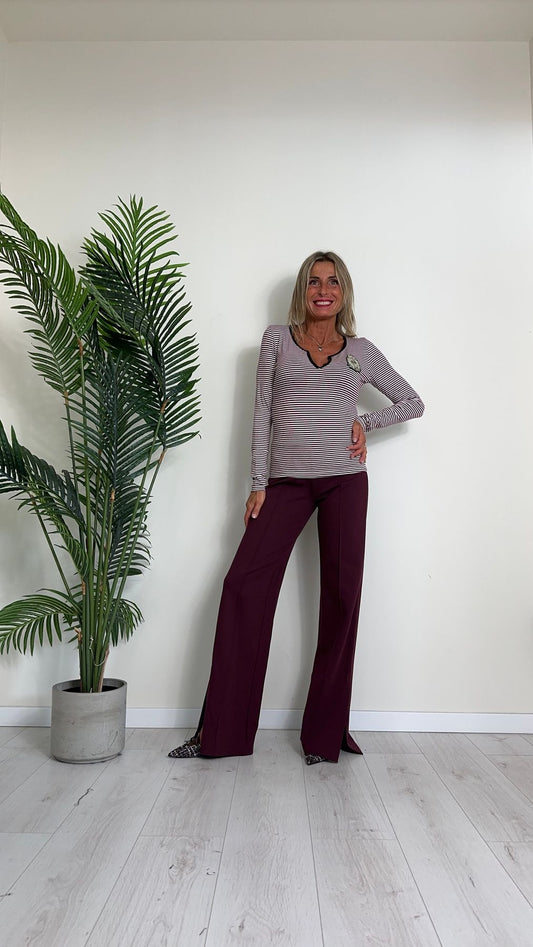 SUSYMIX - 54223S - T-SHIRT VISCOSAMANICA LUNGA SERAFINO RIGHE STEMMA LONDON