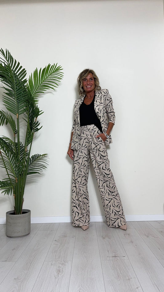 GIORGIA & JHONS - 60364SS24 - GIACCA LINO(55%)/VISCOSA(45%) SFODERATA, FANTASIA STILIZZATA