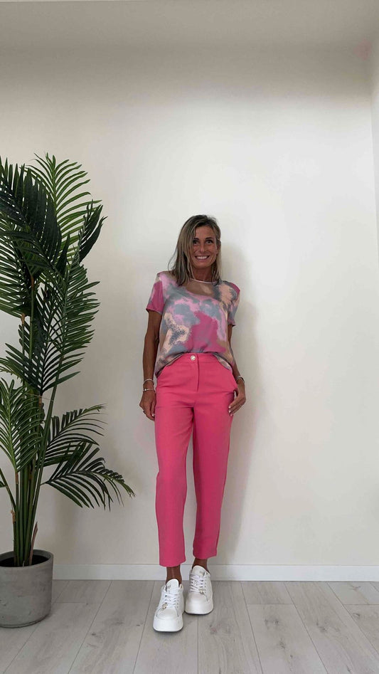 CELLOFUN - 2301T - BLUSA  ST.ASTRATTA SFUMATA MULTICOLOR, 100% VISCOSA