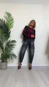 SUSYMIX - KJ0111 - JEANS CARGO CON CINTURA, ROTTURE E ABRASIONI