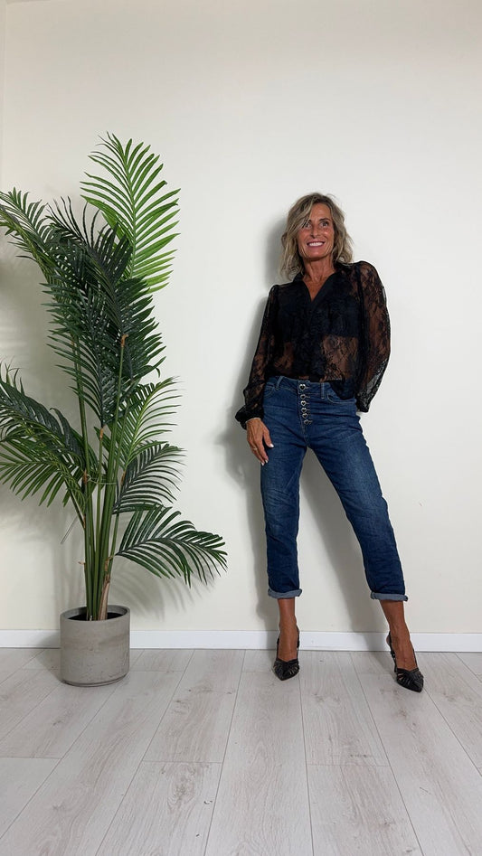 VENTISEI - 820102 - JEANS ELASTICIZZATO BOTTONI CUORE