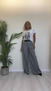VICOLO - TB0908 - PANTALONE PALAZZO 70% VISCOSA ELASTICO VITA