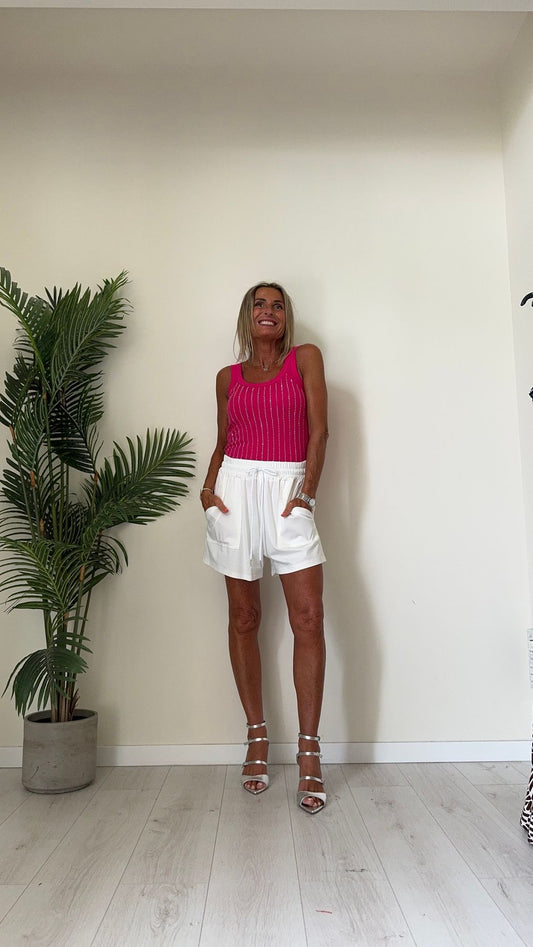 DAFNE - LD0846P23 - BERMUDA JERSEY DI VISCOSA CON TASCHE