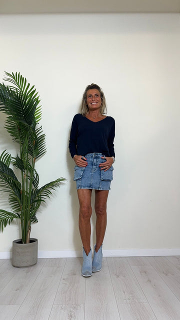 SUSYMIX - 91951 - GONNA DENIM CORTA CON TASCHE