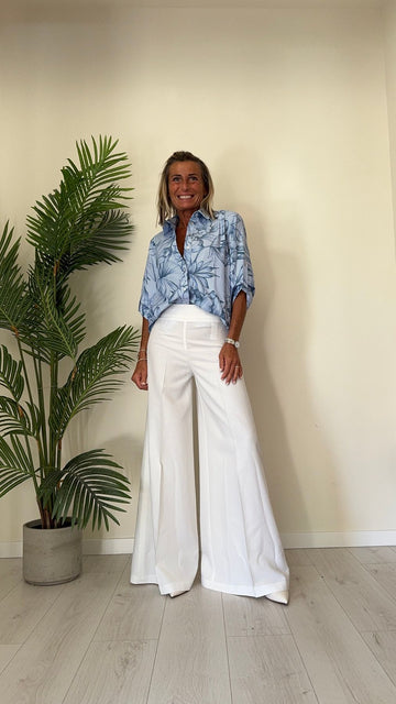 GIORGIA & JHONS - 60334SS24 - CAMICIA COTONE RIGA FIORE