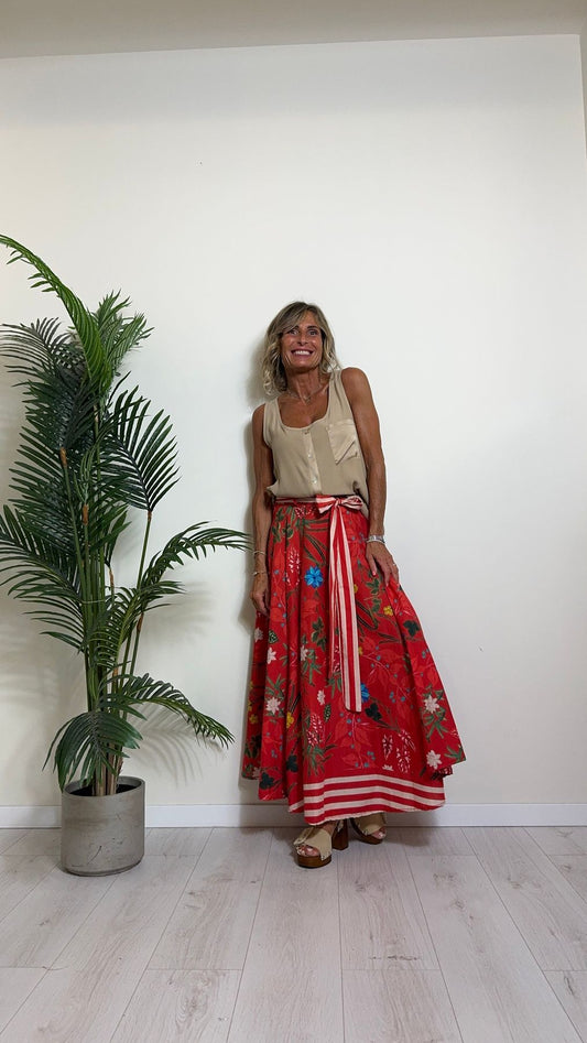 GIORGIA & JHONS - 60417SS24 - TOP/CANOTTA 100%VISCOSA CON TASCHINO E PROFILO BOTTONCINI (NON APRIBILI)