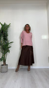 DAFNE - 2502P23 - MAGLIA IN VISCOSA CON SCOLLO A CUORE PUNTO CALATO