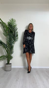 SUSYMIX - D1757EU03 - ABITO IN CREPE FLUIDO FANTASIA CASHMERE CON SOTTOVESTE