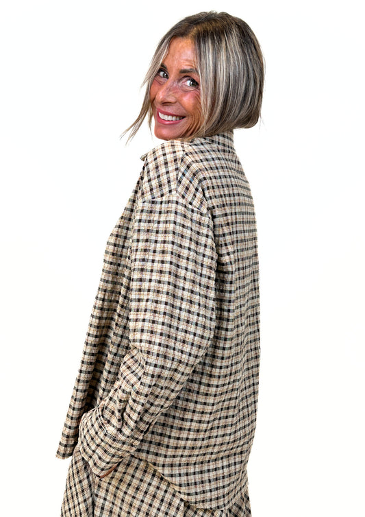 Lueur - Camicia a Quadri Tessuto Crinkle