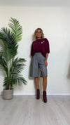 VICOLO - 7703TS - MAGLIA LANA/VISCOSA A SCATOLA CON APPLICAZIONI STRASS