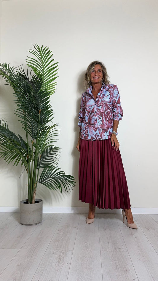 GIORGIA & JHONS - 60106SS24 - CAMICIA RIGA STAMPA FIORE POLICOTONE