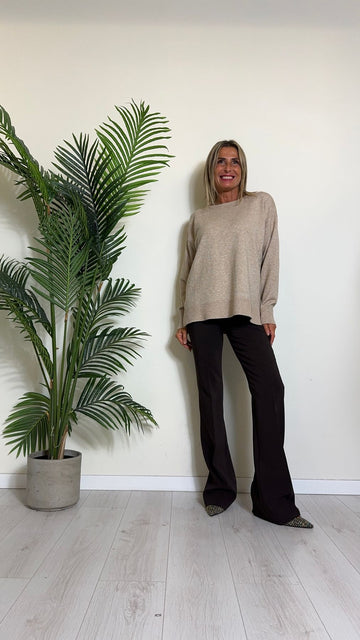 DAFNE - AL0817P26 - MAGLIA LUNGA VISCOSA COLLO ROTOLINO CON SPACCHETTI LATERALI