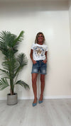 DAFNE - 252LEP13 - T-SHIRT COTONE STAMPA LEONE E FIORI