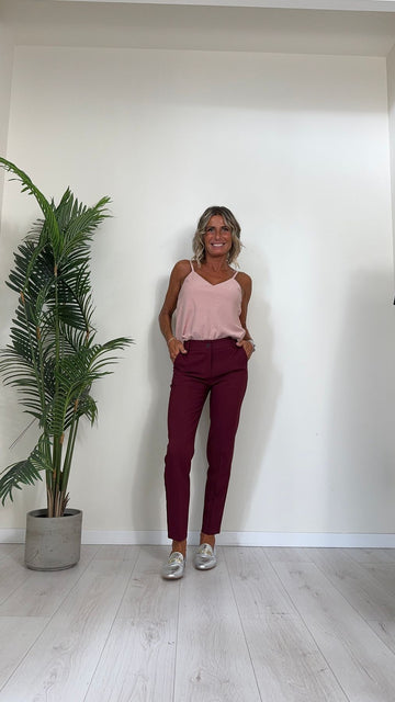 DAFNE - 3304P26 - PANTALONE A SIGARETTA IN TESSUTO TECNICO STRETCH, SOFT TOUCH,TASCHE A FILO