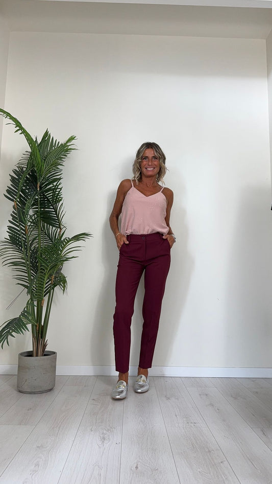 DAFNE - 3304P26 - PANTALONE A SIGARETTA IN TESSUTO TECNICO STRETCH, SOFT TOUCH,TASCHE A FILO