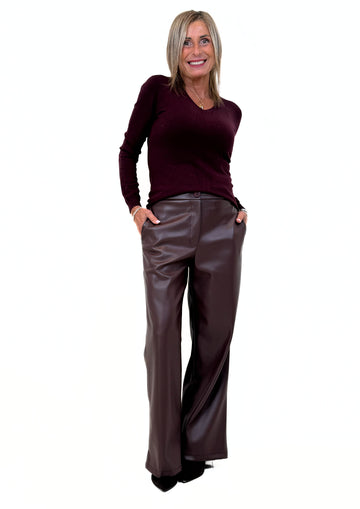 Ninfa - Pantalone Similpelle a Gamba Dritta