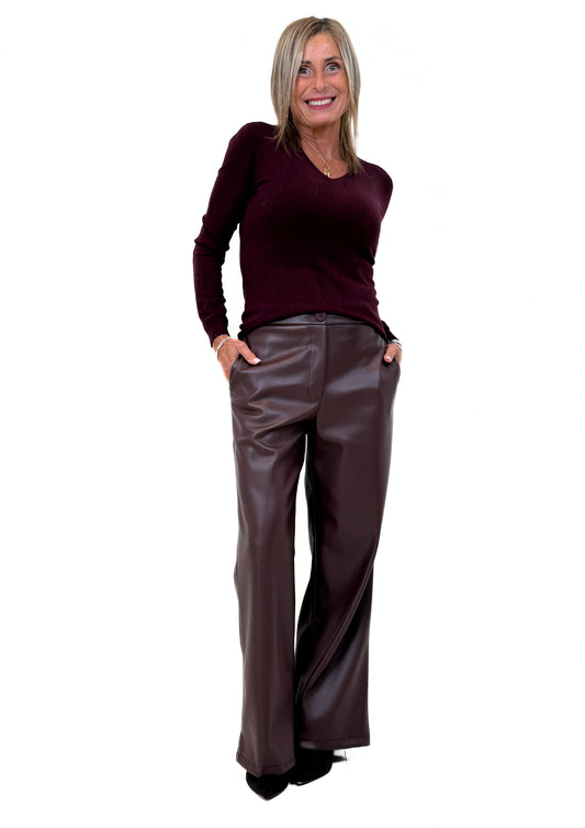 Ninfa - Pantalone Similpelle a Gamba Dritta