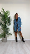 DAFNE - 9142P33 - CARDIGAN LUNGO PUNTO RISO CON FRANGE